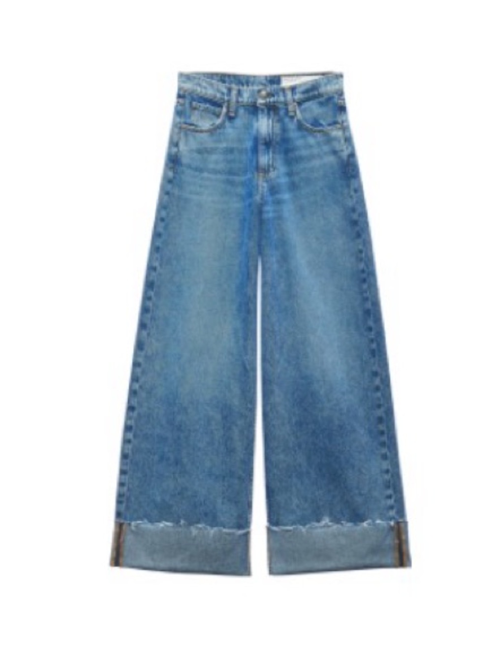rag & bone Wide-Leg Jeans in Medium Blue Wash